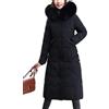 Juankrynord Donna Inverno Elegante Caldo lungo con Cappuccio Piumino Elegante Ispessito con Cappuccio Trapuntato Sciarpa Giacca vita Ispessita grande Capelli Collare Cappotto Parker