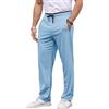 YloveM Pantaloni Uomo Estivi Casual Elasticizzati Larghi Pantaloni da Lavoro Uomo Estivi con Coulisse Leggeri Chino Pantalaccio Uomo Estivo con Tasca con Cerniera Yoga
