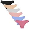 Nightease Donna Brasiliane Slip in Nylon Microfibra Vita Bassa Senza Cuciture Mutandine Invisibile Culotte Pacco da 6 (XL, 6Colori)