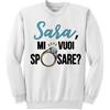 Gattablu Felpa Girocollo Uomo Mi Vuoi sposare? Personalizzata con Nome della Sposa! Idea Regalo Sorpresa proposta di Nozze, Dichiarazione d'Amore, Matrimonio, Sposa e Sposo! Fidanzamento!