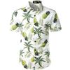 JOGAL - Camicia da uomo a maniche corte in cotone, motivo floreale floreale
