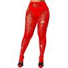 XIUSEMY Collant sexy da donna Calze a rete Leggings fantasia Calze nere Calze autoreggenti collant in pizzo, Rosso Qg03, taglia unica