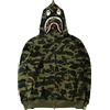 LIAOPUFUS Uomo 3D Stampato Shark Felpa con Cappuccio Hip Hop a Maniche Lunghe Zipper con Cerniera Mimetica Moda Street Wear(3XL,Verde militare)