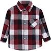 Generic Giacca in Flanella per Bambini a Quadri Manica Lunga Bavero abbottonatura abbottonatura Tasche per Bambina con Tasche Camicia Top Coat Outwear Abbigliamento Estivo Neonato