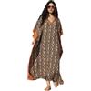 XIVISTO Donna Kaftan Lungo Abito da Spiaggia Floreale Parei Maxi Copricostumi Bohémien Costume da Bagno Coprire