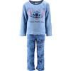Disney Stitch Pigiama per Ragazze, Maglietta a Maniche Lunghe e Pantaloni, 2 Pezzi Pigiama in Morbido Pile, Taglie 3 a 8 Anni