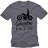 MAKAYA Moto Accessori - Abbigliamento Vintage Biker T-Shirt Cafe Racer - Maglietta T-Shirt Anarchy Grigio Blu L