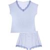 YAMAMAY - Pigiama Corto con Scollo a V, Donna, Viscosa, Lavanda