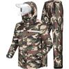 Duohropke Tuta antipioggia da donna e uomo, riflettente, impermeabile, impermeabile, antivento, giacca impermeabile, 2 pezzi, con cappuccio, per moto, golf, pesca