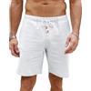 LVCBL Pantaloni Corti Uomo in Lino e Cotone Estivi Leggeri Casual con Tasche