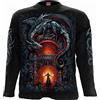 Spiral Dragon's Lair Uomo Maglia Maniche Lunghe Nero 100% Cotone Regular