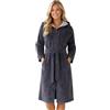 Morgenstern Accappatoio Donna Cerniera Cappuccio Bambù Cotone Microfibre Vestaglia