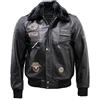 Infinity Leather Infinity - Giacca bomber da volo in pelle bovina nera da uomo 5XL