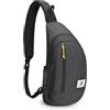 SKYSPER Zaino Monospalla con Protezione RFID, Borsello Monospalla Uomo Antifurto Borsa a Tracolla da Petto 9L per Viaggio Passeggio Trekking Nero