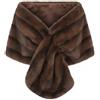 MAPIMANIA - Pelliccia Sintetica Donna di altissima qualità, Stola Scialle elegante fake fur, Pellicciotto corto invernale caldo e morbido cerimonia