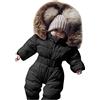 Fannyfuny Tuta Da Sci Intera Bambina Manica Lunga Fleece Outfits Tuta Termica Neonato Tuta Da Sci Per Bambina Set Con Cappuccio Tuta Imbottita Neonata Snowsuit Unisex 0-24 Mesi