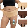 INNERSY Slip Mestruali Donna Taglie Forti Mutande Ciclo Mestruale Post Parto Incontinenza Pacco da 3 (4XL, caffè, Beige, Marrone)