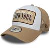 New Era New York City Patch E-Frame Cappello da Camionista Bianco Beige