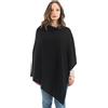DALLE PIANE CASHMERE Poncho Donna Misto Cashmere Lana - Nero