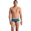 Arena One Men's Big Logo Low-Waist Swim Short Pool Practice Athletic Swimsuit Costume a Pantaloncino, Grigio Asfalto/Turchese, 50 Uomo