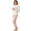 Viterbo Biancheria Pigiama Donna Invernale in Morbido Coral Fleece LWW00004 (Latte, L)