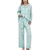 CHUNG - Set di pigiami da donna in cotone spazzolato a maniche lunghe con bottoni, pantaloni in flanella per dormire, comodi e caldi per l'inverno, taglie forti, XL