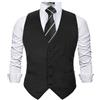 Alizeal Gilet da Uomo Classico a Tinta Unita per Completo Business Vestibilità Regolare Panciotto da Smoking, Nero , S