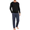 Marvmys Pigiama Uomo Invernale Cotone Lungo Due Pezzi con Maniche Lunghe con Scollo Rotondo e Lunghi Pantaloni a Quadri con Tasche