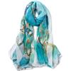 STORY OF SHANGHAI Foulard Donna Seta di 100% Seta, Stola Elegante Cerimonia Chiffon Leggera, Sciarpa Primaverile con Fantasia Colori, Adatto a molteplici occasioni