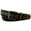 TigerTie Cintura elastica di alta qualità con fibbia in acciaio inox e applicazioni in vera pelle, larghezza cintura 35 mm