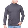Enzo Moretti T-shirt a maniche lunghe da uomo 100% cotone dolcevita con collo alto Premium Carbone