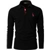 VMSUCIJ Polo Manica Lunga Uomo Maglietta con Abbottonatura Patchwork a Doppio Triangolo Elegante Cotone T-Shirt con Taschino
