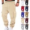 uxxnjfg Pantaloni Cargo Uomo Lavoro Trekking Elasticizzati Pantaloni Tasconi Laterali Larghi Sportivi Termici Softshell con Tasche Multiple Casual Cotone Clothing Abbigliamento Cachi S