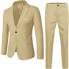 Generisch Vestito per bambini da sposa Ragazzo Primavera Solido Manica Lunga Pantaloni Cappotto Abiti 2PC Abbigliamento Camicia Ragazzi, cachi, 13-14 anni