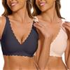 CheChury Reggiseno Donna Senza Ferretto Senza Cuciture Push Up Basic Comodo Imbottito Scollo a V