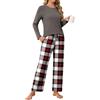 Ekouaer Pigiama Donna Invernale Caldo Lungo, Grigio Scuro, S