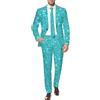 Generisch Tuta da discoteca da uomo con paillettes, blazer, pantaloni da smoking, giacca glitterata, tuta sportiva per feste anni '70 e '80, per feste a tema, costume di carnevale, costume slim fit