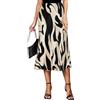 Koerye Gonna Lunga Satin Estiva Casual Donna Gonna Avvolgente Raso Seta Vita Alta Midi Elegante Elastica Solida Colore Abiti Khaki Nero,L