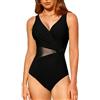 SHEKINI Costume da bagno intero da donna, sexy, con scollo a V, in rete arricciata, stile monokinis