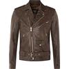 Infinity Leather Giacca da Motociclista da Uomo in Pelle Con Logo Brando