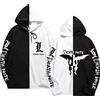 zhedu Death Note Felpe con Cappuccio Anime Giapponesi Uomini/Donne Streetwear Pullover Harajuku Graphic Patchwork Felpe Sottili Felpa con Cappuccio (2xs-4xl)