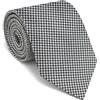 Remo Sartori - Cravatta Lunga Extra Lunga XL Seta Pied de Poule, Lunghezza da 155 cm a 165 cm, Made In Italy Uomo (Lunghezza 155 cm, Nero)