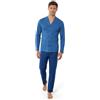 Galeone - Biancheria e Tessuti IIGranchio - Pigiama Uomo Aperto Davanti | Cotone 100% | Lungo - Scollo Serafino - Pigiama Uomo, Completo Notte | Cotone Morbido - Traspirante - Comfort Naturale Quotidiano | DENIM 4XL