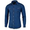 Seven Eagle Camicia da Uomo a Maniche Lunghe Denim con Due Tasche e Bottoni Automatici, Blu, S