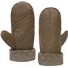 MGGMOKAY Guanti in pelle da donna,Freddo Tempo di Pecora Shearling Caldo inverno Guanti Pelliccia,Marrone chiaro,L