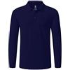 MoFiz Polo Uomo Manica Lunga Poloshirt Golf Camicia Sportiva Maglietta con Colletto Blu Marino 3XL