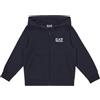 EA7 Emporio Armani Felpa Aperta con Cappuccio da Bambini e Ragazzi Core Identity Boy