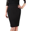 Kefiyis Gonna Donna Gonna Nera Corta Elegante Gonne Tubino con Spacco Pencil Skirt Elasticizzata Casual Ufficio Gonne Aderente Fino al Ginocchio S