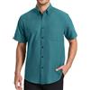 HISDERN Camicia Uomo Oxford Maniche Corte Button Down Camicie Uomo Estiva da Ufficio Manica Corta con Tasca vestibilità Regolare