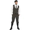 shoperama The Roaring Twenties - Costume da uomo anni '20, colore: nero oliva